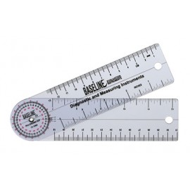Baseline® Plastic Goniometer - Rulongmeter Style - 360 Degree Head - 6 inch Arms - Baseline塑料製關節量角器,直尺式,360度刻度,6英寸尺臂