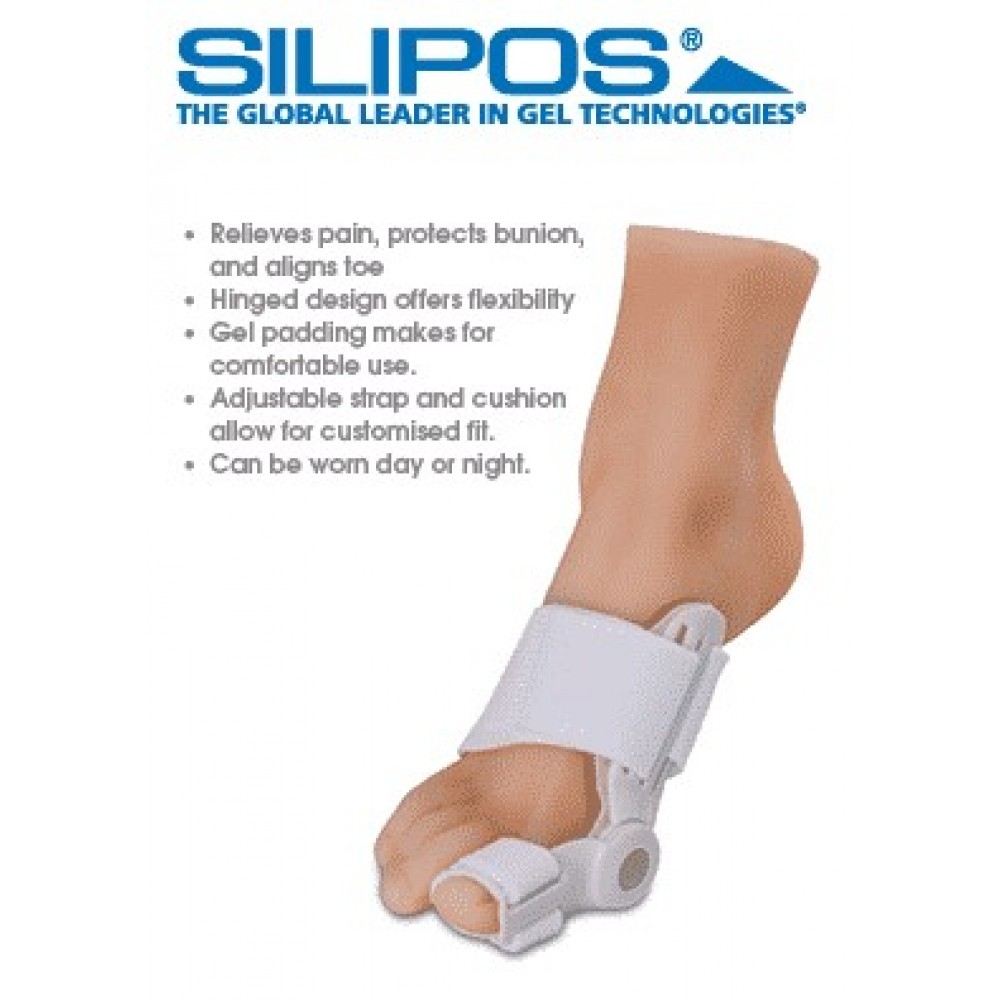 Silipos Day & Night Gel Bunion Aid Splint One Size - Silipos全天候凝膠拇趾外翻矯正夾板，通用尺寸