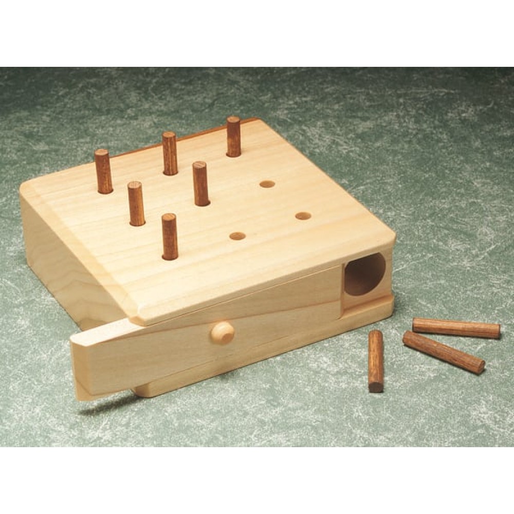 9-Hole Pegboard - 木製九孔柱手指測試評估箱